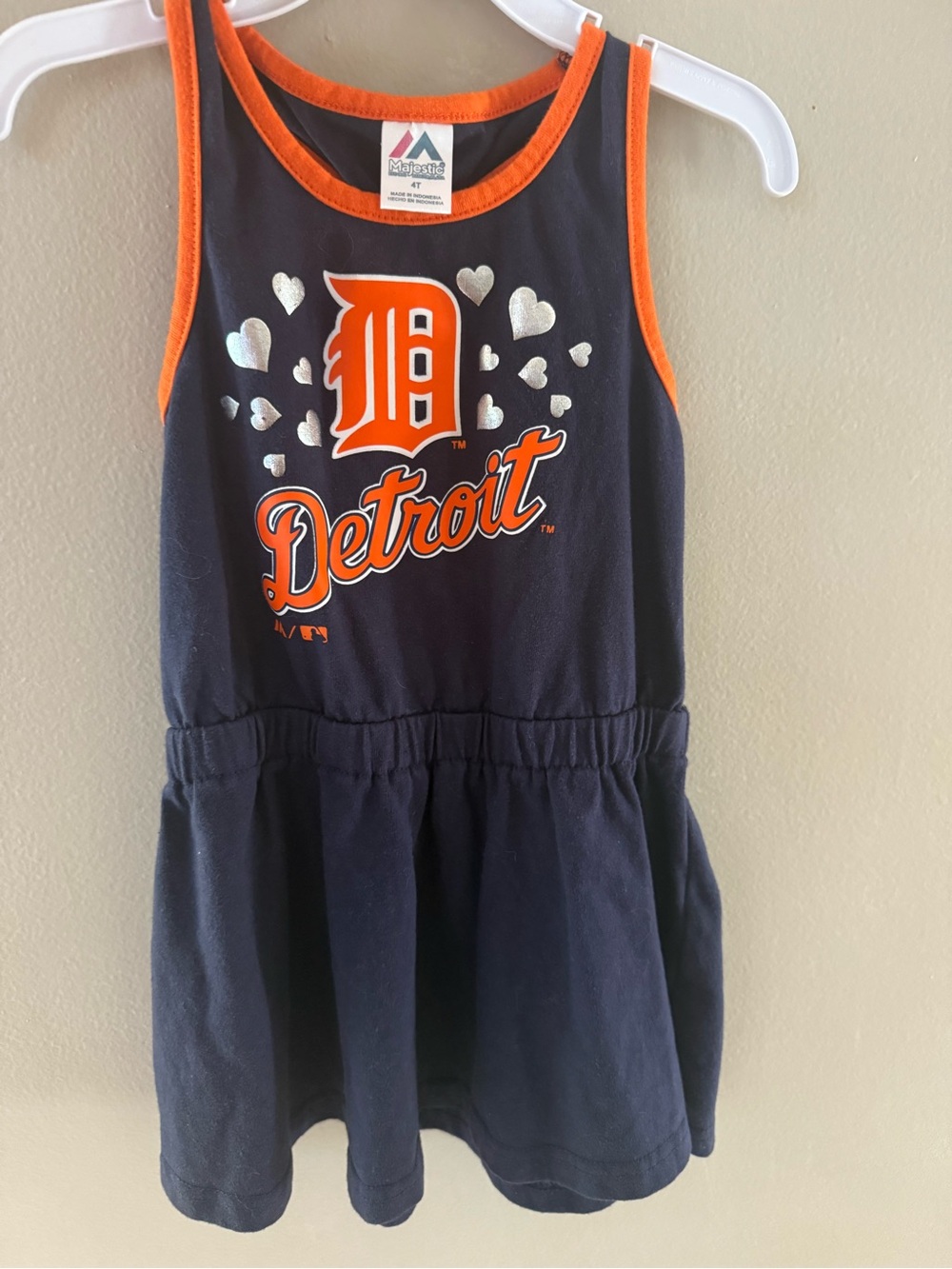 Majestic Navy and Orange Detroit Tank Dress for Kids